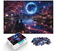 Paper Puzzle, 1000 Pieces, Romantic Night Under The Moon, 1000pcs (75x50cm)