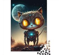 Paper Puzzle 1000 Pieces Space Mechanical Cat Jigsaw Creative Rectangular Puzzle Great Jigsaw Puzzle For Adults 1000pcs (38x26cm)