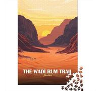 Paper Puzzle, 1000 Pieces, Wadi Rum Trail, Jordan Landscape, 38x26cm/1000pcs