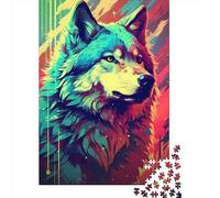 Paper Puzzle 1000 Pieces Wolf Cool Jigsaw Creative Rectangular Puzzle Great Jigsaw Puzzle For Adults 1000pcs (38x26cm)