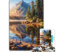 Paper Puzzle for Adults Golden Dawn on The Mountain Lake 1000pcs (70x50cm) | Choose a rainy-day activity for adults at weekends for a satisfying challenge.
