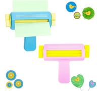 Paper Quilling Crimper Slip Wave Shaper Light Simple Paper Crimper Wave Shaper Making Tool with Operating Handle for Making Folder Flower Origami Handcrafts(Pink & Blue)