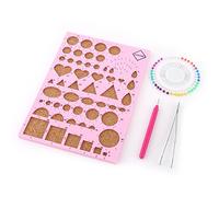 Paper Quilling DIY Craft Kit Template Board + Tweezer + Pins + Slotted Pen Quilling Tools Kit (Color : Pink)