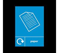 Paper Recycling Sticker/Self Adhesive Sign - Environment/Reduce CO2 / Green World/Bins