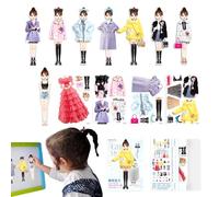 Paper Robe Dolls - Magnetic Fashion Style Set, Fake Outfit Game | Interchangeable Clothes Puzzle, DIY Costume Change Activities, Creative, Co Gift