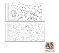Paper Roll for Kids, 30 cm by 3 Metre Paper for Colouring Sheets and Drawing Paper for Kids, Underwater World and Dinosaur Park Colouring Roll for Kid, DIY Painting Color Filling Paper