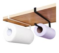 Paper Roll Holder, Kitchen Roll Holder Under Cabinet, 2Pcs Papers Towel Holder Countertop, Kitchen Rolls Hanger Dispenser Storage Rack, Stainless Steel Papers Towel for Bathroom