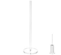Paper Roll Holder - Sleek Display Shape, Vertical Support Post | Smooth Grip Feature Modern Tissue Stack, Clear Panel Column with Steady Ground Ring, Multipurpose Restroom Fixture for Vanity Tops,