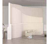 Paper room divider,Lightweight Removable Paper Room Divider - Freestanding Privacy Screen, Folding Partition for Background Wall, Stable Design with Wide Base, White (H200*W26*L500)