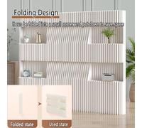 Paper room divider,Portable Indoor Paper Partition Wall, Creative Folding Privacy Screen with 2 Storage Layers, Thickened Decorative Room Divider for Home/Office (150x43)