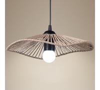Paper Rope Woven Lamp Shade 11.8 Inch Simulation Rattan Lamp Shade Retro Boho Style Pendant Light Shade Rustic Ceiling Light Shade for Living Room Bedroom Office Hotel