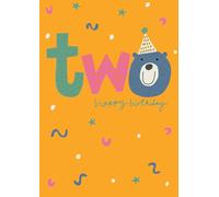 Paper Rose 2nd Birthday Card for Boys or Girls - Age 2 Cute Bear Party Design - Premium Greeting Card with Envelope