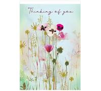 Paper Rose Artistic Sympathy Greetings Card - From The La Fleur Boutique Range - With A Gold Foil Finish (Poppy Field)
