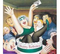 Paper Rose Beryl Cook Happy Birthday Greeting Card, Humorous Party Scene Design