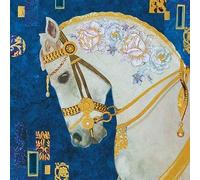 Paper Rose Birthday/Blank Card for Women - General Female Card - White Horse and Flowers with Foil Details - Eco-Friendly