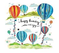 Paper Rose Birthday Card, Hot Air Balloon Them, Colourful Design, 'Have an Amazing Day' Message