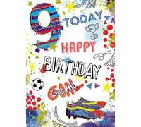 Paper Rose Boys 9th Birthday Card - Age 9 - Graphic Football Themed Card with Foil Details - Eco-Friendly and Recyclable