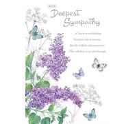 Paper Rose Deepest Sympathy Card - Purple Wildflowers and Butterflies with a Foil Finish - Eco-Friendly and Recyclable