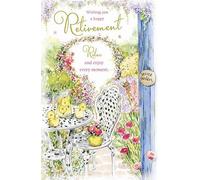 Paper Rose Female Retirement Congratulations Card for Women - Secret Garden Watercolour Illustration with Gold Foil - Eco-Friendly & Recyclable - Made in the UK