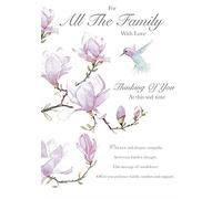 Paper Rose - For all the Family With Love - Thinking of You at This Sad Time - Sympathy Card - Hummingbird & Magnolia Illustration