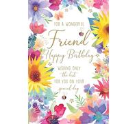 Paper Rose Friend Birthday Card - Happy Birthday Card with Floral Bumble Bee Design and Special Finishes - Birthday Cards for Women