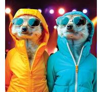 Paper Rose Funny Birthday or All-Occasion Card - Meerkat in Sunglasses Design - Blank Inside - For Men - Amusing Greeting Card