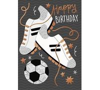 Paper Rose General Male Birthday Card for Men/Boys - Football Boots With Gold Foil - Eco-Friendly & Recyclable - Made in England