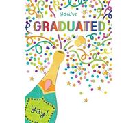 Paper Rose Graduation Congratulations Card - Champagne and Confetti with a Foil Finish by Sanja Rescek - Eco-Friendly and Recyclable