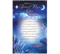 Paper Rose Male/Female Sympathy Card for Men/Women - 'New Star in Heaven' Night Sky Design with Sentimental Verse and Gold Foil - Eco-Friendly & Recyclable - Made in England
