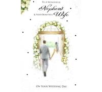 Paper Rose Nephew & Wife Wedding Day Card with Envelope