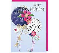 Paper Rose - Stunning Happy Birthday Card, Lovely Floral Balloons Design, from the Dottie Garden Range by Georgia Breeze. Birthday Card for Her