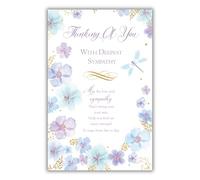 Paper Rose Thinking of You Card - Beautiful Floral Design with Sentimental Verse - Premium Deepest Sympathy Greeting Card with Envelope