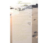Paper Rose Thinking of You Card - Footprints in The Sand - Sentimental Message - Religious Sympathy Card