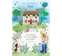 Paper Rose Wonderful Dad Birthday Card - Countryside Pub with Foil Finish - Eco-Friendly and Recyclable