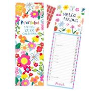 Paper Salad Calendar 2026 Month To View Slim Wall Calendar, Plastic Free with Free Organisational Stickers