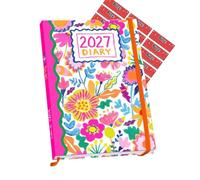 Paper Salad Diary 2027 A5 Colourful Art Floral Hardback Diary with FREE Organising Stickers Included
