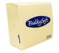 Paper Serviettes Soft Napkins 40x40cm 2PLY BulkySoft Solid Colours Choose Colours (Cream, 100)