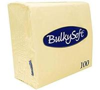 Paper Serviettes Soft Napkins 40x40cm 2PLY BulkySoft Solid Colours Choose Colours (Cream, 100)