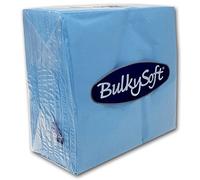Paper Serviettes Soft Napkins 40x40cm 2PLY BulkySoft Solid Colours Choose Colours (Light Blue, 200)