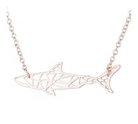 Paper Shark Necklace Fashion Sea Fish Whale Animal Necklace Origami Shark Pendant Gift for Women Teens, Zinc, No Gemstone