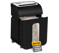 Paper Shredder for Home Office, 15-Sheet 60-Mins Micro Cut Shredder with US Patented Blade,Shred Card/CD/Clip/Staple, for Home Use Heavy Duty, AUTO Jam Proof, 20 Litres Pullout Bin