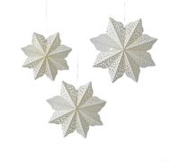 Paper Snowflake Hanging Decorations 3pcs 55cm Varied Designs White | Includes 55cm 45cm 35cm sizes DIY creative use decorate home or events easy to hang made from paper