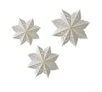 Paper Snowflake Hanging Decorations 55cm 3pcs White DIY Set Unique Styles | Includes three sizes 55cm 45cm 35cm Made from white origami paper for creative projects Lightweight for easy hanging in home