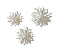 Paper Snowflake Hanging Decorations 55cm 3pcs White DIY Set Unique Styles | Includes three sizes 55cm 45cm 35cm Made from white origami paper for creative projects Lightweight for easy hanging in home