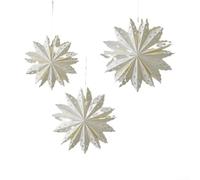 Paper Snowflakes Hanging Christmas Decorations Paper Snowflakes | Origami Ornaments for Window Ceiling Party Holiday Home Decor DIY Craft Supplies Festive Winter Garland Set Large 55cm 45cm