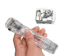 Paper Stapler - Portable Binder Clip Tool, Handheld Document Binding Clamp with Sturdy Reusable Fastening Mechanism Design, Helps Organize Sheets Securely Together, Ideal for Home School Classroom