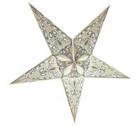 Paper Star Lantern Lampshade, 60 cm, Hanging Decorations for Christmas, Wedding, Home, Party (White, Grey, Silver)