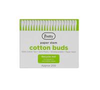 Paper Stem Biodegradable with 100% Organic Cotton Tipped Buds 200's in a paper box - Zero plastic