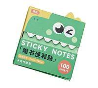 Paper Sticky Notes with Pearlescent, Dinosaur | 100-Sheet Dispenser Box, Sheet Presented At the Opening, Short Messages and Keywords for Desk Organization