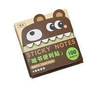 Paper Sticky Notes with Pearlescent, Hanhan Bear Treasure | 100-Sheet Dispenser Box, Sheet Presented At the Opening, Short Messages and Keywords for Desk Organization